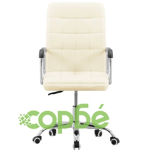 Въртящ се офис стол, кремав, текстил ➤ топ цена ➤ sorbe.bg