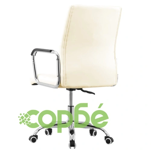 Въртящ се офис стол, кремав, текстил ➤ топ цена ➤ sorbe.bg