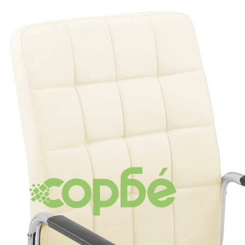 Въртящ се офис стол, кремав, текстил ➤ топ цена ➤ sorbe.bg