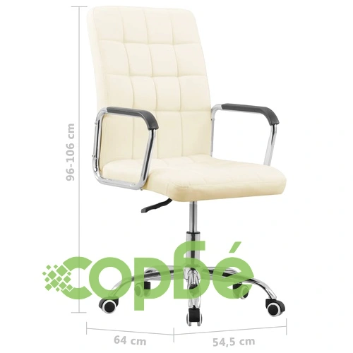 Въртящ се офис стол, кремав, текстил ➤ топ цена ➤ sorbe.bg