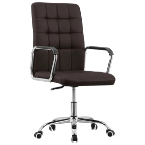 Въртящ се офис стол, кафяв, текстил