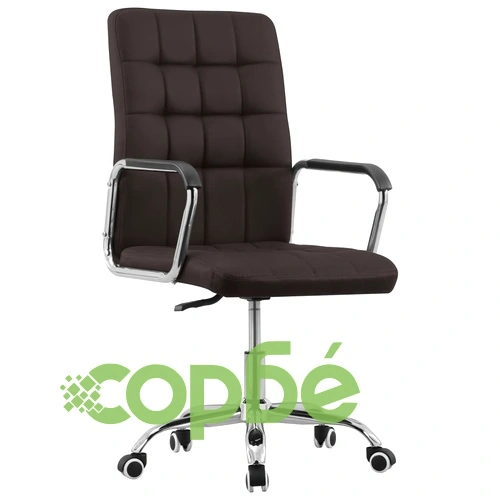 Въртящ се офис стол, кафяв, текстил ➤ топ цена ➤ sorbe.bg