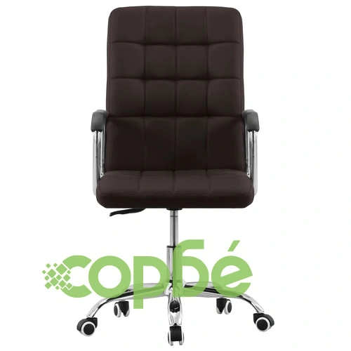 Въртящ се офис стол, кафяв, текстил ➤ топ цена ➤ sorbe.bg