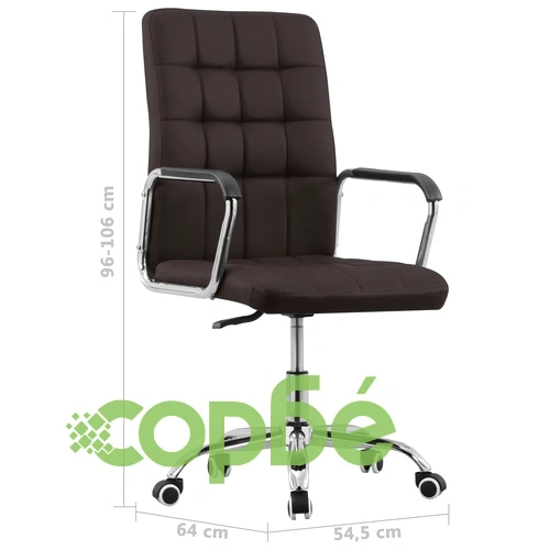 Въртящ се офис стол, кафяв, текстил ➤ топ цена ➤ sorbe.bg