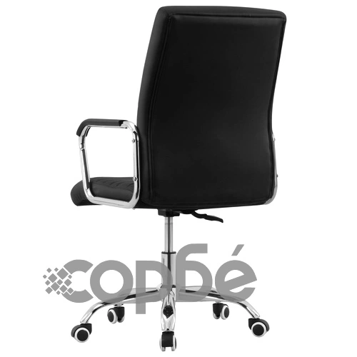 Въртящ се офис стол, черен, текстил ➤ топ цена ➤ sorbe.bg