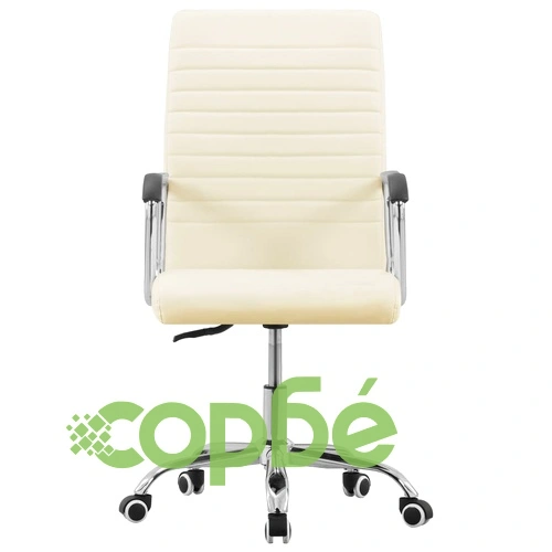 Въртящ се офис стол, кремав, текстил ➤ топ цена ➤ sorbe.bg