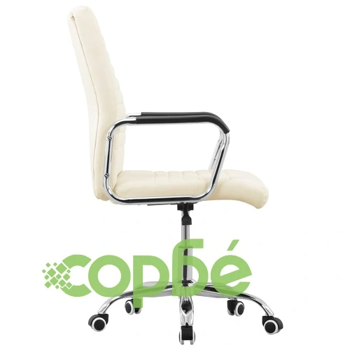 Въртящ се офис стол, кремав, текстил ➤ топ цена ➤ sorbe.bg