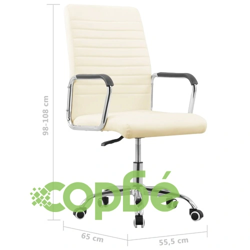 Въртящ се офис стол, кремав, текстил ➤ топ цена ➤ sorbe.bg