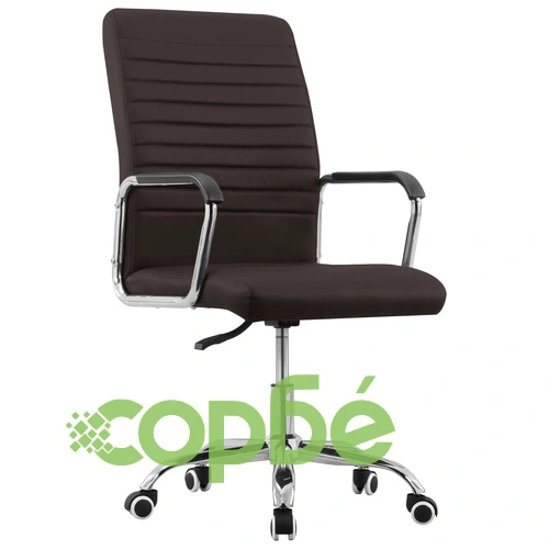 Въртящ се офис стол, кафяв, текстил ➤ топ цена ➤ sorbe.bg