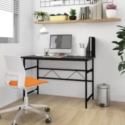 Компютърно бюро, черно, 105x55x72 см, МДФ и метал