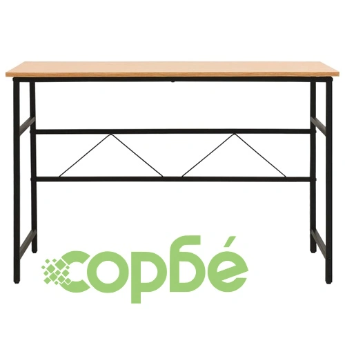 Компютърно бюро, черно и светъл дъб, 105x55x72 см, МДФ и метал ➤ топ цена ➤ sorbe.bg