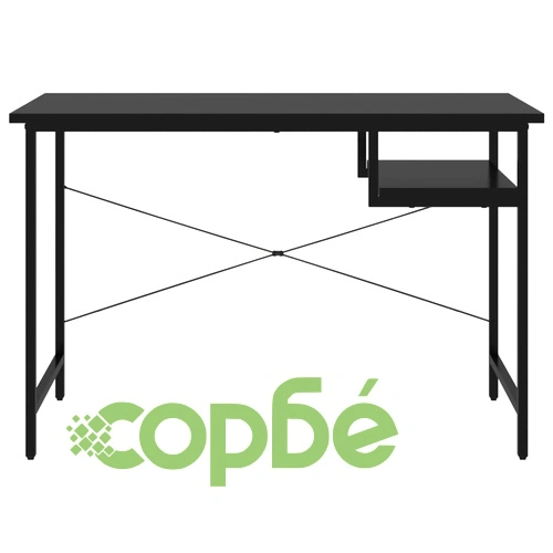 Компютърно бюро, черно, 105x55x72 см, МДФ и метал ➤ топ цена ➤ sorbe.bg