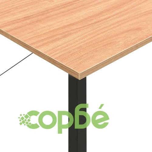 Компютърно бюро, черно и светъл дъб, 105x55x72 см, МДФ и метал ➤ топ цена ➤ sorbe.bg