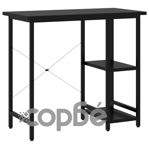 Компютърно бюро, черно, 80x40x72 см, МДФ и метал ➤ топ цена ➤ sorbe.bg