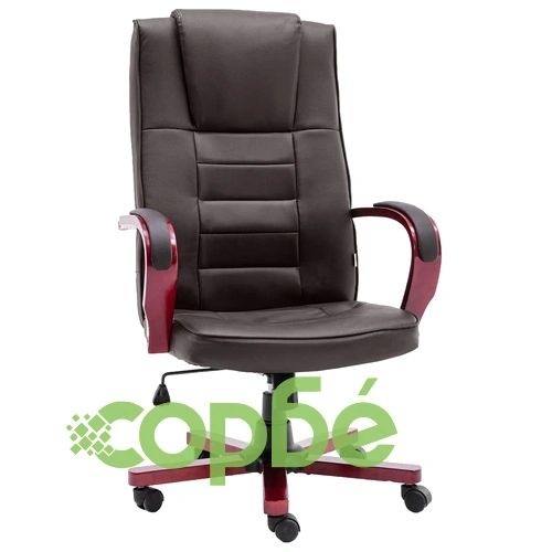 Офис стол, кафяв, естествена кожа ➤ топ цена ➤ sorbe.bg