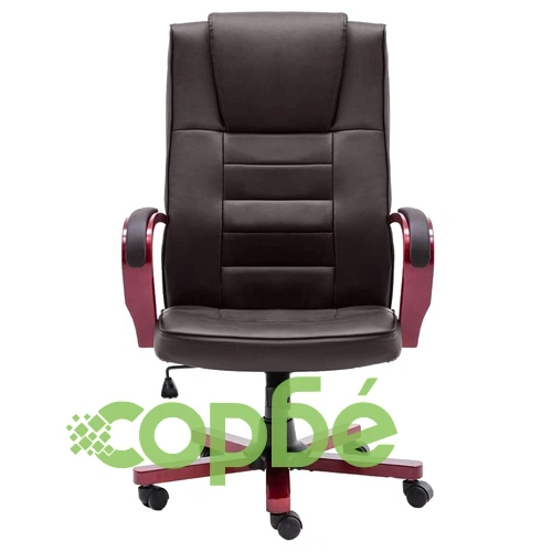 Офис стол, кафяв, естествена кожа ➤ топ цена ➤ sorbe.bg