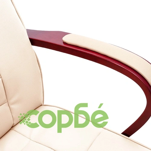 Офис стол, кремав, естествена кожа ➤ топ цена ➤ sorbe.bg