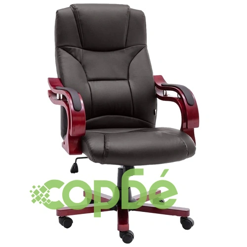 Офис стол, кафяв, естествена кожа ➤ топ цена ➤ sorbe.bg