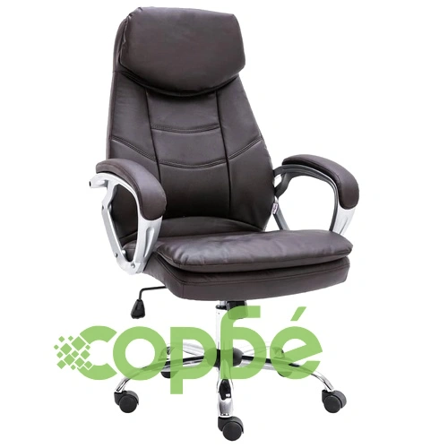 Офис стол, кафяв, естествена кожа ➤ топ цена ➤ sorbe.bg