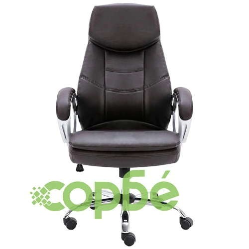 Офис стол, кафяв, естествена кожа ➤ топ цена ➤ sorbe.bg