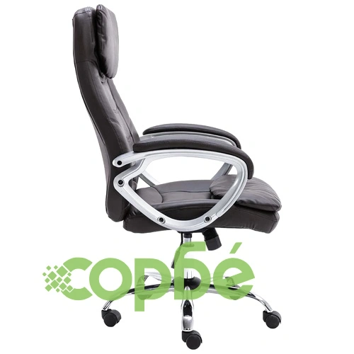 Офис стол, кафяв, естествена кожа ➤ топ цена ➤ sorbe.bg