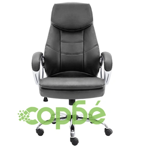 Офис стол, сив, естествена кожа ➤ топ цена ➤ sorbe.bg