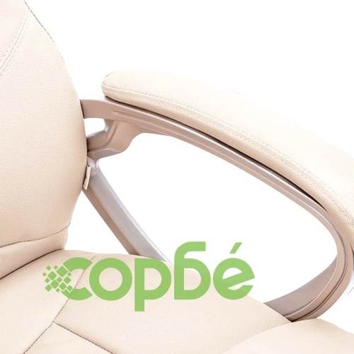 Офис стол, кремав, естествена кожа ➤ топ цена ➤ sorbe.bg