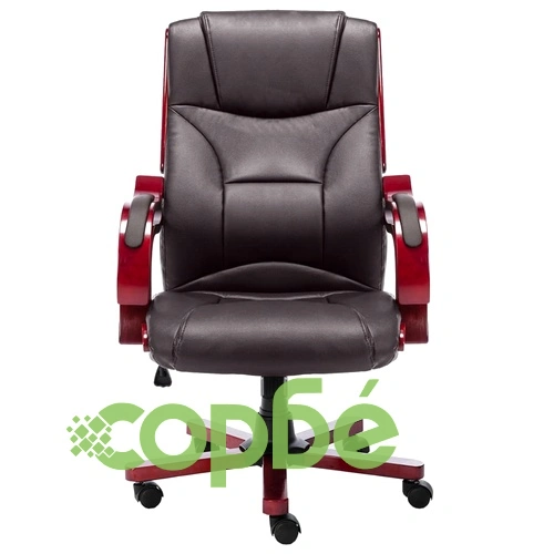 Офис стол, кафяв, естествена кожа ➤ топ цена ➤ sorbe.bg