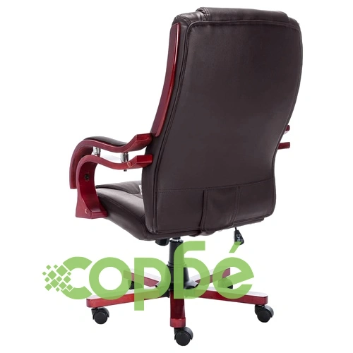 Офис стол, кафяв, естествена кожа ➤ топ цена ➤ sorbe.bg