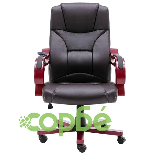 Масажиращ офис стол, кафяв, естествена кожа ➤ топ цена ➤ sorbe.bg