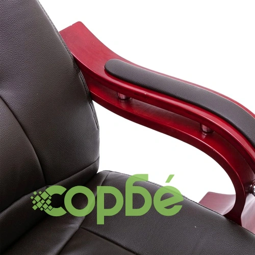 Масажиращ офис стол, кафяв, естествена кожа ➤ топ цена ➤ sorbe.bg