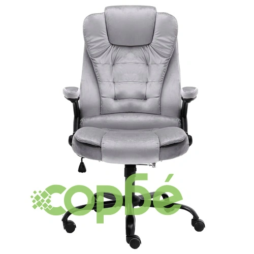 Офис стол, светлосив, кадифе ➤ топ цена ➤ sorbe.bg