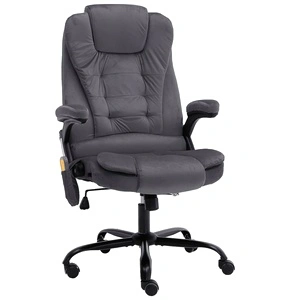 Масажиращ офис стол, тъмносив, кадифе