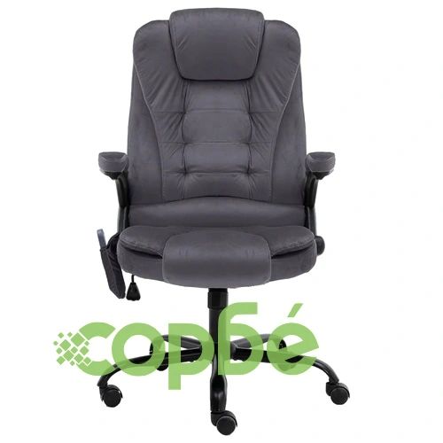 Масажиращ офис стол, тъмносив, кадифе ➤ топ цена ➤ sorbe.bg