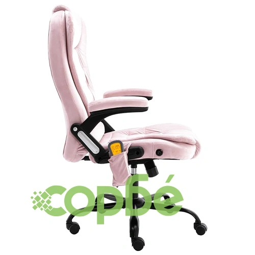 Масажиращ офис стол, розов, кадифе ➤ топ цена ➤ sorbe.bg