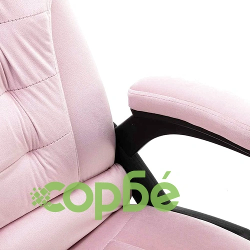 Масажиращ офис стол, розов, кадифе ➤ топ цена ➤ sorbe.bg