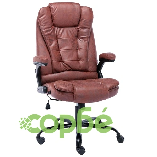 Офис стол, светлокафяв, изкуствена велурена кожа ➤ топ цена ➤ sorbe.bg