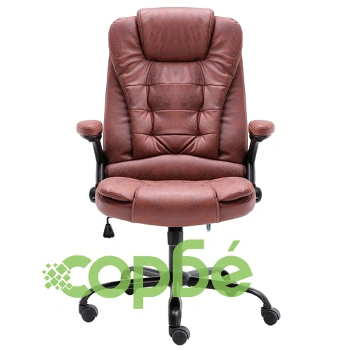 Офис стол, светлокафяв, изкуствена велурена кожа ➤ топ цена ➤ sorbe.bg