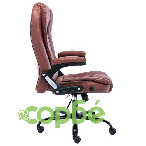 Офис стол, светлокафяв, изкуствена велурена кожа ➤ топ цена ➤ sorbe.bg