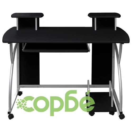 Компютърно бюро, черно, 110x52x88,5 см, инженерно дърво ➤ топ цена ➤ sorbe.bg