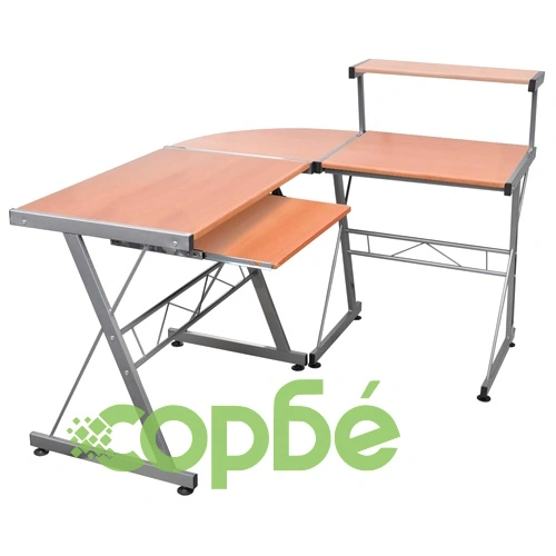 Ъглово компютърно бюро, кафяво, 132x112x99 см, инженерно дърво ➤ топ цена ➤ sorbe.bg