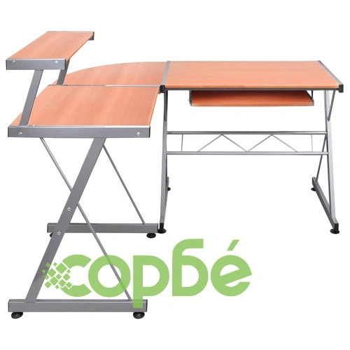 Ъглово компютърно бюро, кафяво, 132x112x99 см, инженерно дърво ➤ топ цена ➤ sorbe.bg