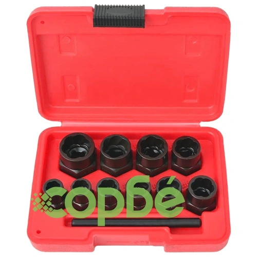 Комплект от 11 части екстрактори за болтове и гайки, стомана ➤ топ цена ➤ sorbe.bg