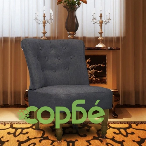 Френски стол, сив, текстил ➤ топ цена ➤ sorbe.bg