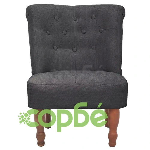 Френски столове, 2 бр, сиви, текстил ➤ топ цена ➤ sorbe.bg