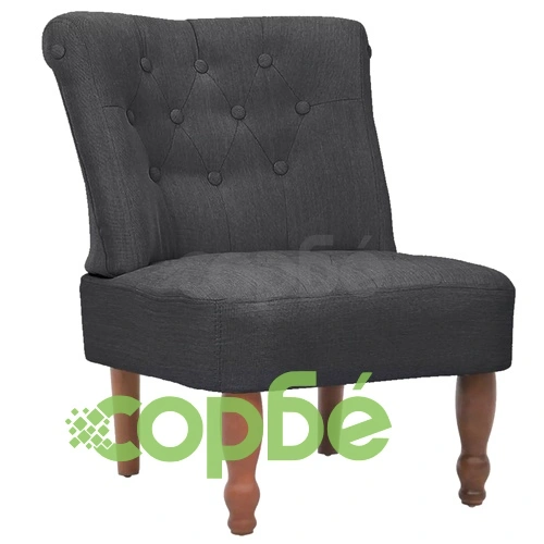 Френски столове, 2 бр, сиви, текстил ➤ топ цена ➤ sorbe.bg