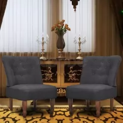 Френски столове, 2 бр, сиви, текстил