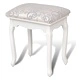 Табуретка за тоалетка, топло бяло, текстил