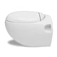 Окачена тоалетна чиния с яйцевидна форма, бяла