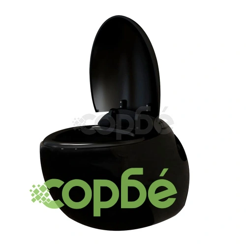 Окачена тоалетна чиния с яйцевидна форма, черна ➤ топ цена ➤ sorbe.bg
